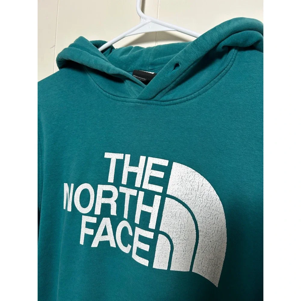The North Face Mens Pullover Hoodie Teal Hiking Outdoors Sweatshirt Gorpcore M